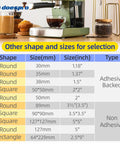 Heavy Duty Furniture Sliders For Hardwood Floors And Carpet Self Stick Moving Pads size chart showing shapes and dimensions.