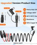 Solar Panel Extension Cable MC4 To 8mm DC Connector 6.6 Feet 12AWG with DC5525, DC7909, DC8020 connectors, copper wire