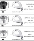 12 Piece Bike Axle Nut And Safety Washer Kit In Three Sizes For Front And Rear Wheels Durable Steel Flange Nuts And Retaining Hub Parts Rust Resistant Hardware To Keep Your Ride Solid.