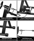 Indoor Bike Trainer Stand With Eight Level Magnetic Resistance For 26 To 28 Inch Wheels Quiet Ride Noise Reduction Wired Control