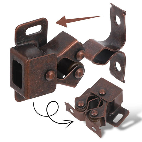 Double Ball Catch Cabinet Door Latches Set With Heavy Duty Iron Hardware And Strong Locking Mechanism For Furniture And Closet Doors Smooth Push Close