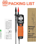 Compact Digital VOM Meter For DIYers And Auto Fixers Pen Sized Volt Meter with manual, batteries, packaging box included