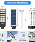 600W Solar LED Flood Light With Motion Sensor, Remote Control And Mount Bracket, Waterproof Dusk To Dawn Outdoor Lighting parts