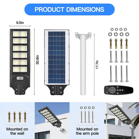 600W Solar LED Flood Light With Motion Sensor, Remote Control And Mount Bracket, Waterproof Dusk To Dawn Outdoor Lighting parts