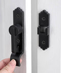 Pack Of 3 180 Degree Black Barn Door Locks And Latches With Handle for cabinets, bathroom, closet, window, garage security