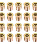 20 Pcs M6x13mm Wood Furniture Threaded Insert Nuts With Hex Socket Drive Beefy Heavy Duty Fasteners In Grid Layout