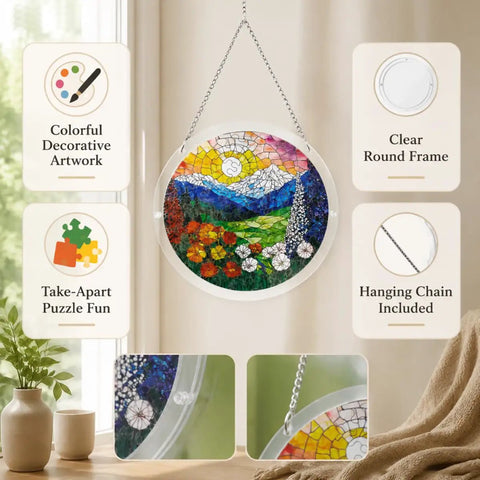 Colorful 83 Piece Little Bird Suncatcher Puzzle Kit For Doors Garden And Window Hanging Dope DIY Suncatcher Kit For Adults