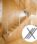 Heavy Duty Stainless Steel Cable Railing Fittings With Threaded Wire Rope End Terminals For Deck Stairs Balcony Railings in modern interior.