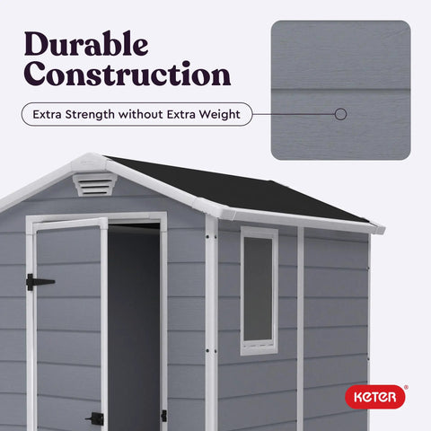 4x6 Resin Outdoor Storage Shed Kit Built Tough For Patio Furniture Garden Tools Bikes Beach Chairs And Lawn Mowers
