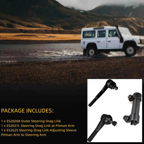 3Pc Outer Steering Drag Link Kit With Pitman Arm And Sleeve For Chevy Blazer And GMC Jimmy Includes ES2026R ES2027L ES362S front steering linkage
