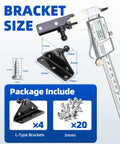 10mm Ball Stud Mounting Bracket 4 Pack for RV Door Lifts and Gas Struts Universal 10mm Ball Head Mounts, black with screws