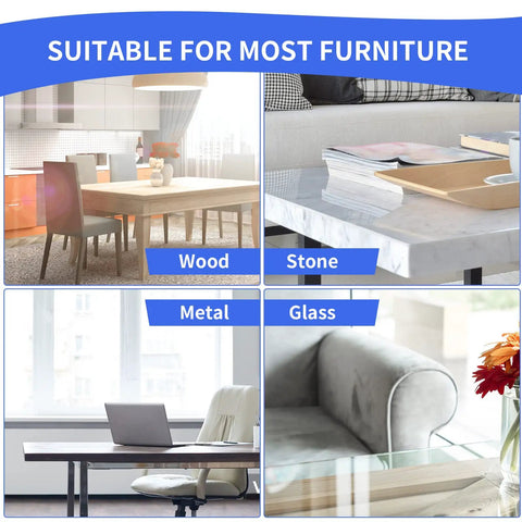 Clear Baby Proofing Corner Shields For Cozy Home Spaces Comes With Eight Rock Solid Transparent Table Edge Bumpers on various furniture materials.