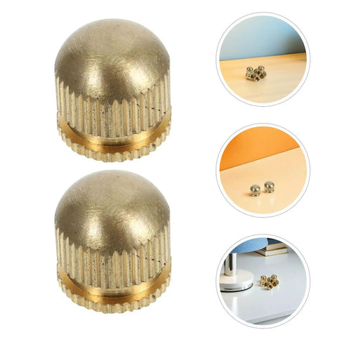 Pro Grade Copper Lamp Repair Kit, 12 Pcs High Temp Brass Hardware With M5 Threaded Screw Caps For Lighting Fixtures And Ceiling Mounts, Durable Refined Brass Finish, Easy Install And Reliable Performance. Close-up brass threaded lamp caps