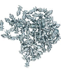 Heavy Duty 50 Pack Tire Spikes Built Tough With Tungsten Steel Tips, close-up view of silver tire cleats for icy roads.