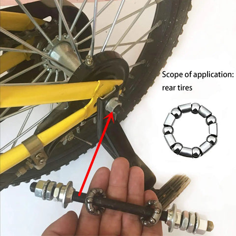 Installation of crank bearing for bicycle crank with five sixteenths inch ball size on rear tire of beach cruiser bike