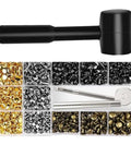480 Piece Snap Button Fastener Kit For Leather Clothing And Crafts With Stainless Steel Caps Posts Screws And Installer Tools Pro Grade Easy Press Set For Bags Hats Belts DIY Repair, kit with hammer and assorted snaps