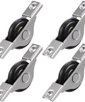 Heavy Duty Sliding Door Roller Wheels Kit With Slick Nylon Casters for Barn Glass and Closet Doors, set of four stainless steel wheels.