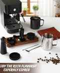 Professional 13 Piece Espresso Kit Featuring 51 Mm Tamper And Wdt Tool For Badass Shots Includes steel frothing pitcher and tampers