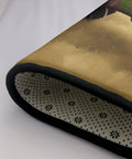 Close-up of a 36x24 Inch Soft Non Slip Floor Mat With Comfy Old Tractor Photo Farm Design, revealing the non-slip backing and low pile.