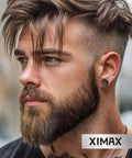 Man wearing Wood Ear Gauges Set 2 To 6 Pieces Hollow Rosewood Tunnels Plugs With Double Flared Stretchers in ear