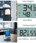 Indoor Outdoor Digital Wireless Thermometer And Hygrometer With Large Backlit 4 Inch Touchscreen LCD Monitor for temperature readings