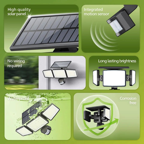 Top Tier Solar Security Flood Light With 302 Leds Sends Heavy Duty Glow To Kick Out Dark Shadows As Smart Pir Motion Sensor And Three Adjustable Heads Offer Rock Solid Setup For Your Driveway Or Backyard In 2 Pack