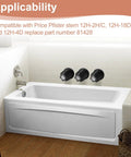 3 Piece Matte Black Tub And Shower Knob Replacement Kit For Verve Style And Gerber Tub shown above a bathtub installation