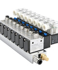 Eight-Station Solenoid Valve Manifold Kit, Heavy-Duty 12V DC 3 Way 2 Position Pneumatic Air Valves With One Quarter Inch Ports