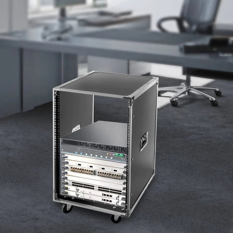 Heavy Duty 16U AV Rack Cabinet With Locking Swivel Casters Portable Rolling Network Studio Rig Built Tough For Smooth Indoors Kickass Equipment Storage In KTV Or Meeting Rooms