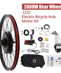 26 Inch Electric Bicycle Conversion Kit With 72V 2000W Rear Hub Motor Plug And Play LCD Display Pedal Assist Sensor 9 Speed Flywheel 60Nm Torque Budget Friendly Complete Kit For Easy E Bike Build components shown.