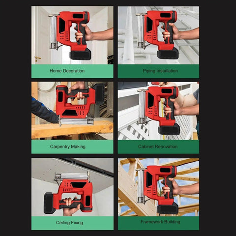 Cordless Brad Nailer And Staple Gun Combo Battery Powered Electric Nail Tool With Dual Fire Modes For Quick Woodworking Diy Projects Kickbutt Firing Speed Road Warrior Build Quality