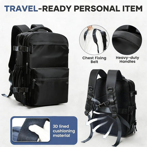 40L Vacuum Compression Travel Backpack With Air Pump For Camping And Hiking, Airtight Moisture Dust Proof Storage