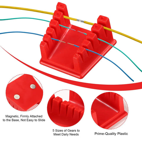 Two Pack Silicone Soldering Stand With Five Slot Magnetic Wire Holder And Soldering Iron Clamp, red ABS build with wires.