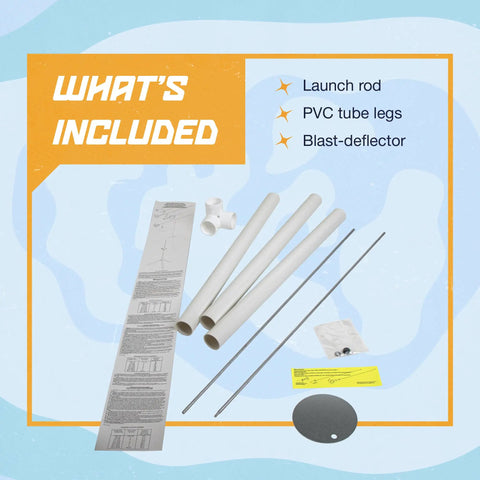 PS II Model Rocket Launch Pad For Mid Powered Rockets with 60 Inch Steel Rod, PVC Legs and Galvanized Mount Components Included