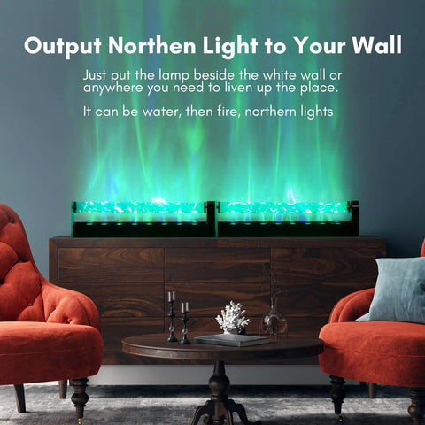 Kinetic LED Ocean Wave Projector Light For Room Mood And Ambient Glow, RGB Wall Lamp For Bedroom, 16 Dynamic Colors on wall