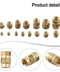 300 Piece Heat Set Threaded Inserts Kit M2 To M6 And One Quarter Twenty Brass Knurled Nuts For 3D Printing PLA ABS Repair Mixed Pack Copper Forging For Strong Durable Joints brass inserts in mixed sizes