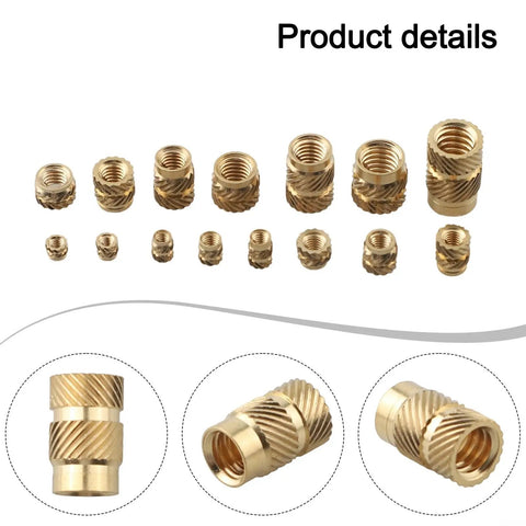 300 Piece Heat Set Threaded Inserts Kit M2 To M6 And One Quarter Twenty Brass Knurled Nuts For 3D Printing PLA ABS Repair Mixed Pack Copper Forging For Strong Durable Joints brass inserts in mixed sizes