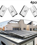 Heavy-Duty Solar Panel Mount Clamp Kit For Film Modules, 4 pcs anodized aluminum brackets on rooftop setup