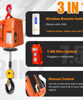 Electric Portable Hoist Winch 1500Lbs 3 In 1 Lift System with wireless remote and manual control features.