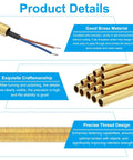 Product details of Hardcore Brass M10 Fine Thread Lamp Pipe Nipples 5 Pack showcasing brass material and precise design.