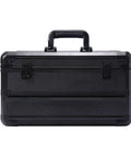 Heavy Duty Tool Box With Drawers Hard Case Organizer in black, front view showing handle and durable lid for shop or jobsite use.