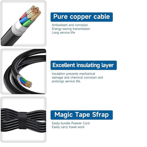 Pure copper cable with insulation and magic tape, detail view for Fast And Safe 54.6V 3A Universal Battery Charger For 48V LiIon Pack