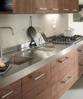 Modern kitchen with stainless steel cabinet and Square Drawer Pulls Two Pack Stainless Steel Cabinet Handles For Kitchen And Home Furniture.