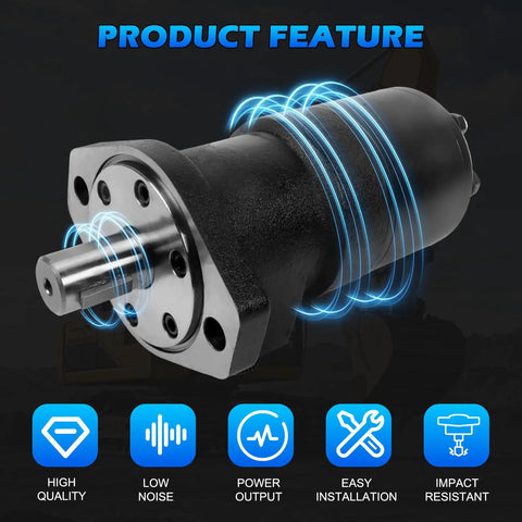 Heavy-Duty Hydraulic Motor For Eaton Char-Lynn H Series 101-1039-009 with 1 Inch Shaft and 1/4-20 UNC-2B Thread