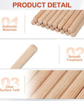 Wood Dowel Pins 3/8 Inch By 4 Inch Straight Fluted Dowels For Crafts, Furniture, And DIY Projects product detail