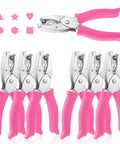 Six Piece Craft Hole Punch Set For Scrapbooking And Binders, 1/4 And 3/16 Inch Handheld Punches With Circle Heart Star Shapes