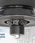 Close-up of rotating support plate of Portable Heavy Duty Power Beveler And Deburring Tool for 45 Degree Weld Seams.