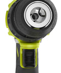 Close-up of 13Mm quick-load chuck on Badass 18V Brushless Cordless Drill With 24 Torque Settings for wood, metal, ceramic, and tile tasks.