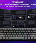 Slick Sixty Percent Wired Mechanical Keyboard Featuring Hall Effect Magnetic Switches With Adjustable Rapid Trigger Mode And An Insanely Fast 8000Hz Polling Rate Plus Hotswappable Pcb And Fully Customizable Rgb For Gamers Locked Into Dominant Gameplay, showing key layout and customization settings.