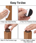 Instructions to use Twelve Pack Chair Sliders For Carpet And Hardwood Featuring Grip Tight Self Adhesive Backing.